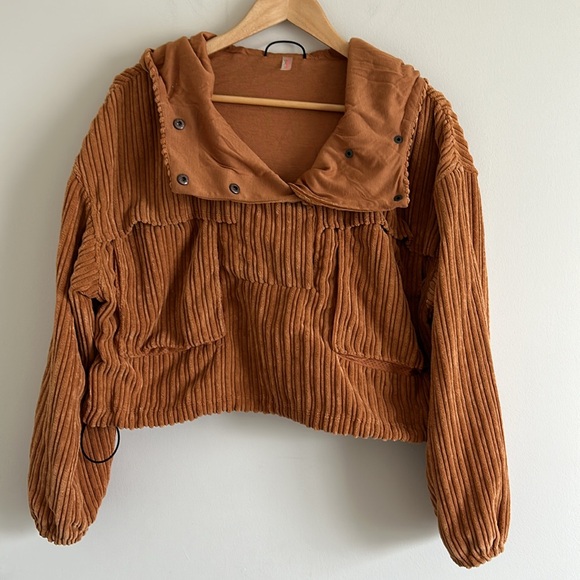 Free People FP MOVEMENT Bring The Heat Corded Corduroy Pullover Top XS - Picture 9 of 11